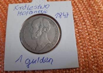 moneta srebrna Królestwa Holandii z 1847r