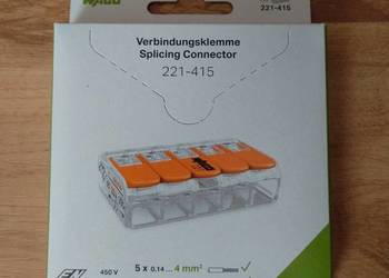 Złączka instalacyjna z dźwignią - WAGO 221-415 (8 sztuk)