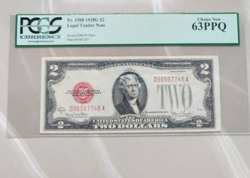 Banknot USD 2$ PCGS 63