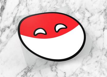 Naklejka POLANDBALL 8 x 8 cm cant into space polan #3