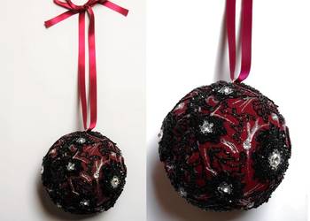 Zawieszka świąteczna bombka, kula, bordo, burgund, cekiny