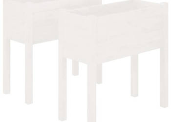 Donice ogrodowe 2 szt. białe 70x31x70 cm drewno sosnowe WM-810822