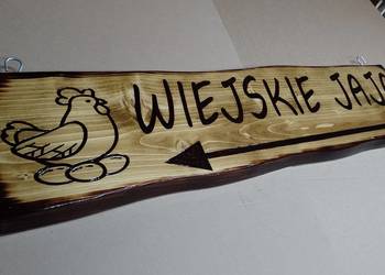 Szyld drewniany kierunkowy informacyjny napisy na drewnie wypalanie