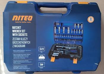 NITEO zestaw kluczy grzechotkowych z nasadkami, 94 elementy, NOWY