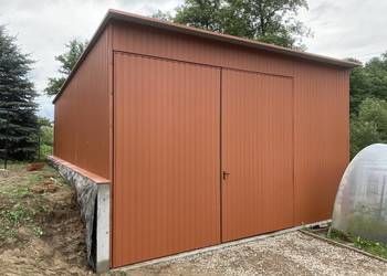 Magazyn blaszany  6x7 wysoki kolor ceglasty mat PRODUCENT