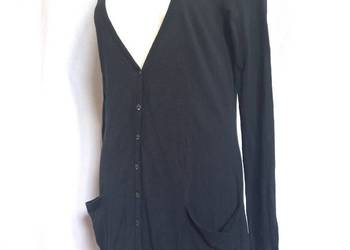 Sweter Rozpinany czarny Kardigan r. 36/38 bawełna cienka 100% stan bdb