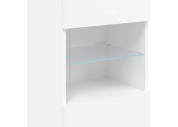 Ścienna szafka TV z LED biała 40x30x605 cm WM-837078