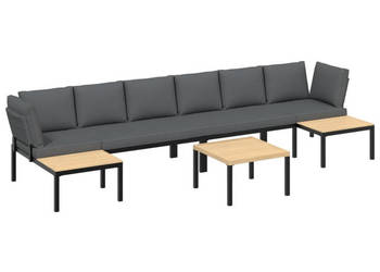 5-cz. zestaw mebli do ogrodu z poduszkami czarne aluminium WM-3283693