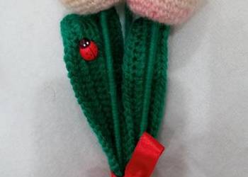 Tulipany wykonane na szydełku