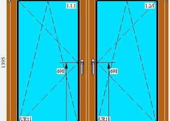 OKNO PCV 1530 x 1395 2 STRONNY ZŁOTY DĄB