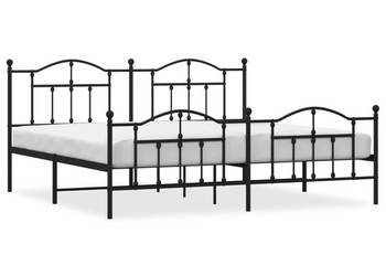 Łóżko Metalowe Czarne Rama Łóżka Ze Stelażem 200x200cm WM-353464