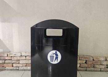 Kosz uliczny z popielnicą - solidny, tworzywo sztuczne - odporny