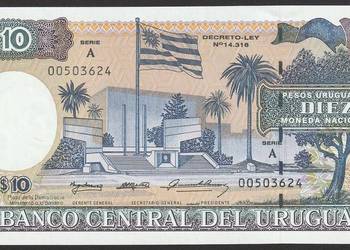 URUGWAJ 10 PESOS 1995 - STAN BANKOWY UNC