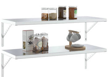 Wsporniki do półek 4 szt. 40x25x25 cm srebrna stal WM-30300