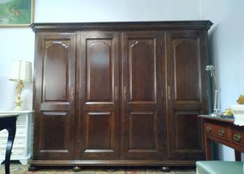 Solidna dębowa szafa 4-drzwiowa lite drewno