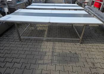 Stół rozbiorowy masarski centralny dwustronny z blatami PE 2900x1500x850