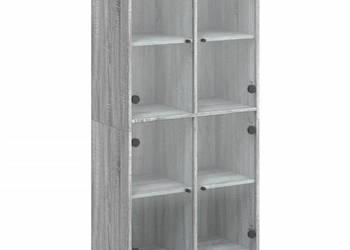 Szafka z drzwiczkami szary dąb sonoma 68x37x142 cm WM-3295862