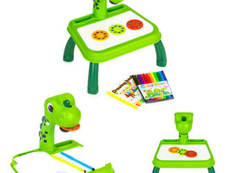 Projektor tablica do rysowania dinozaur 12 flamastrów 24 wzory