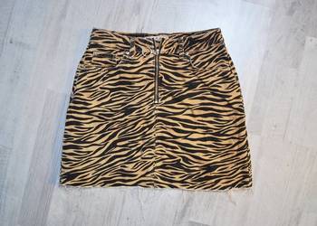 Spódniczka Denim Co S sexy tygrys zebra brąz