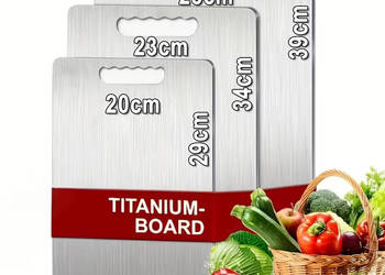 Deska do krojenia stal nierdzewna tytan,3szt.+ ściereczka