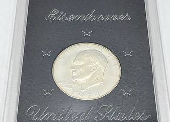 1974 S MINT USA EISENHOWER SILVER PROOF CASED DOLAR
