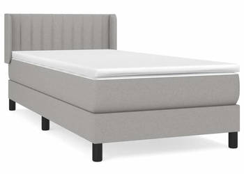 Łóżko kontynentalne z materacem jasnoszare tkanina 90x200 cm WM-3129841