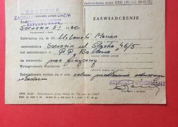 ( 493. ) Zaświadczenie O Zatrudnieniu W Baltonie