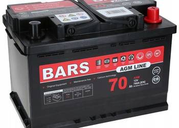 Akumulator Bars AGM 12V 70Ah 760A P+