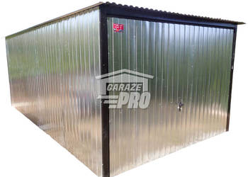 Garaż blaszany 3x5 Brama - ocynk - spad w tył GP188