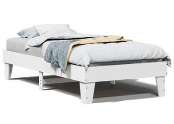 Rama łóżka bez materaca biała lite drewno sosnowe 90x190 cm WM-855377
