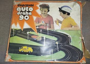 Zabawka Tor nauka jazdy trzy autka AUTO DRAHA 90 PRL