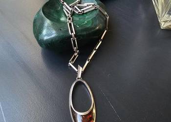 Srebrny naszyjnik z bursztynem. ORNO ?