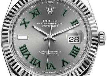 Rolex Datejust 41 126334 Wimbledon Jubilee Szary Karbowana Luneta ORYGINAŁ