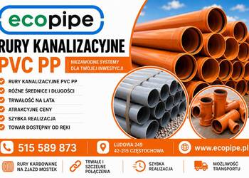 Rury szare pomarańczowe kanalizacyjne lite spienione