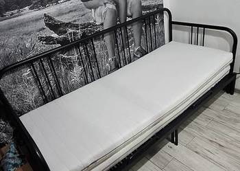 Łóżko rozkładane FYRESDAL z materacami 80x200 czarne leżanka
