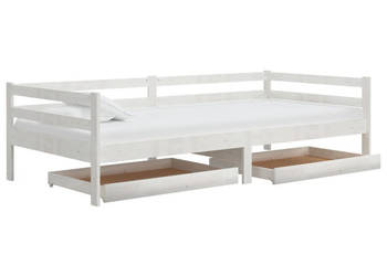 Łóżko dzienne z szufladami białe drewno sosnowe 90x200 cm WM-3083675