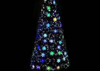 vidaXL Choinka ze śnieżynkami LED, czarna, 210 cm, światłowodowa(SKU:328464