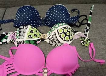Zestaw 3 biustonoszy od bikini rozmiar 70A/70B