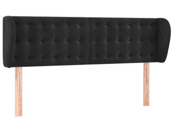 Zagłówek uszak czarny 147x23x78/88 cm aksamitny WM-3117628