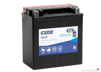 Akumulator motocyklowy EXIDE ETX16-BS YTX16-BS 12V 14Ah 215A
