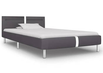 Rama łóżka LED szara sztuczna skóra 90 x 200 cm WM-280856