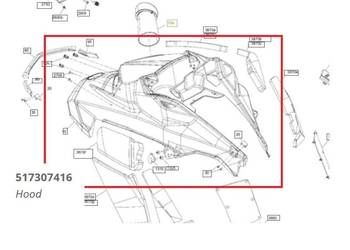 Maska Hood do skutera śnieżnego ski-doo MXZ X 600RS BRP 517307416