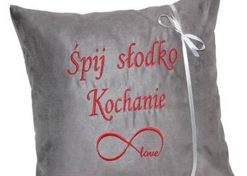 PODUSZKA z Haftem napisem dla Chłopaka Dziewczyny welur