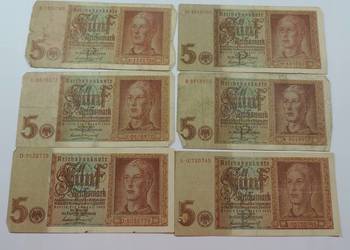 Banknoty 6x  Niemcy 5 marek 1942 rok (K33)