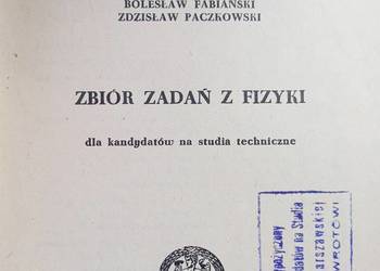 Zbiór zadań z fizyki unikatowe książki Trójmiasto szkolne Gdańsk podręcznik