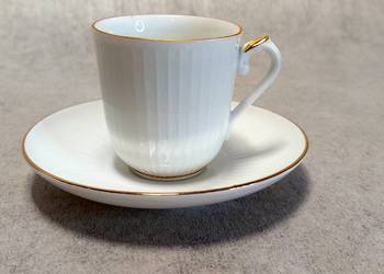 Hackefors Duet Subtelna Filiżanka Biała Złocenia Szwecja