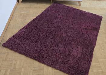 Miękki dywan shaggy – bordowy / śliwkowy | 160 × 125 cm