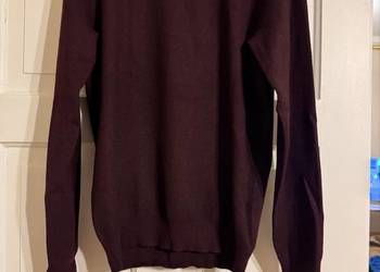 Sweter męski L Carry bordowy wiskoza casual jesień / zima