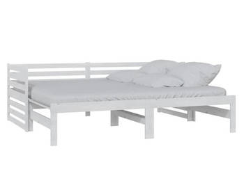 Łóżko wysuwane lite drewno sosnowe białe 2x(90x200) cm WM-806966