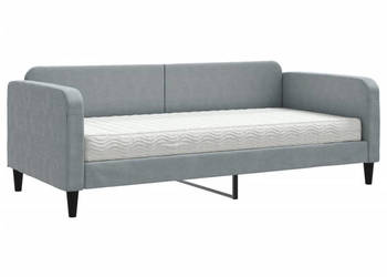Sofa z materacem jasnoszara tkanina 90x190 cm WM-3196808